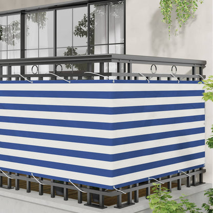 vidaXL Balcony Screen Blue and White 100 x 300 cm Oxford Fabric
