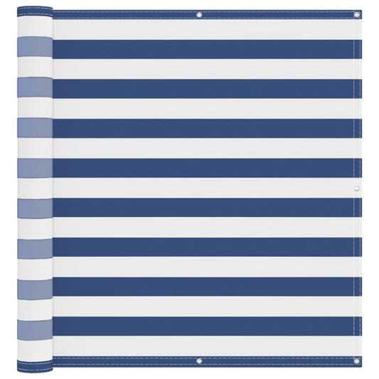 vidaXL Balcony Screen Blue and White 110 x 600 cm Oxford Fabric