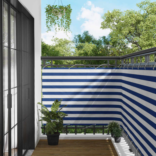 vidaXL Balcony Screen Blue and White 110 x 700 cm Oxford Fabric