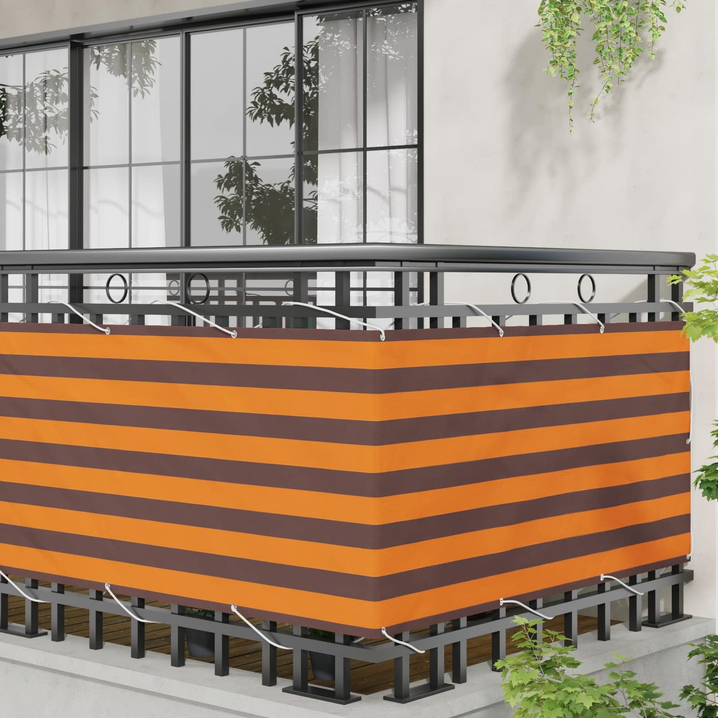 vidaXL Balcony Screen Orange and Brown 75 x 200 cm