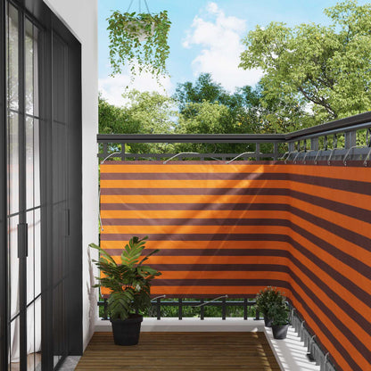 vidaXL Balcony Screen Orange and Brown 110 x 200 cm Oxford Fabric