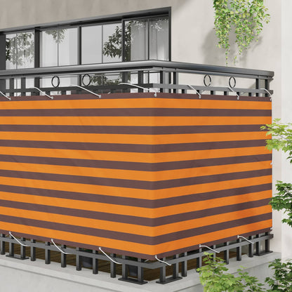 vidaXL Balcony Screen Orange and Brown 110 x 200 cm Oxford Fabric