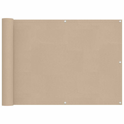 vidaXL Balcony Screen Beige 75 x 200 cm PU coated oxford alu