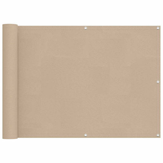vidaXL Balcony Screen Beige 75 x 200 cm PU coated oxford alu