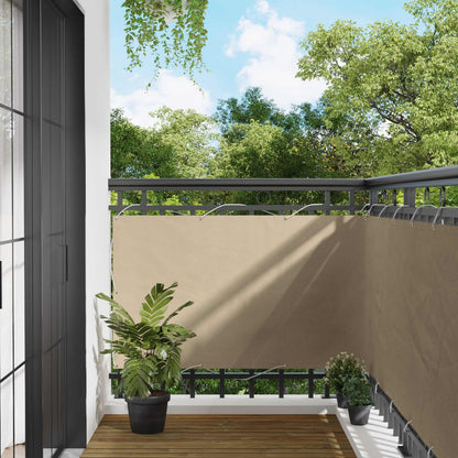 vidaXL Balcony Screen Beige 100 x 300 cm Oxford Fabric