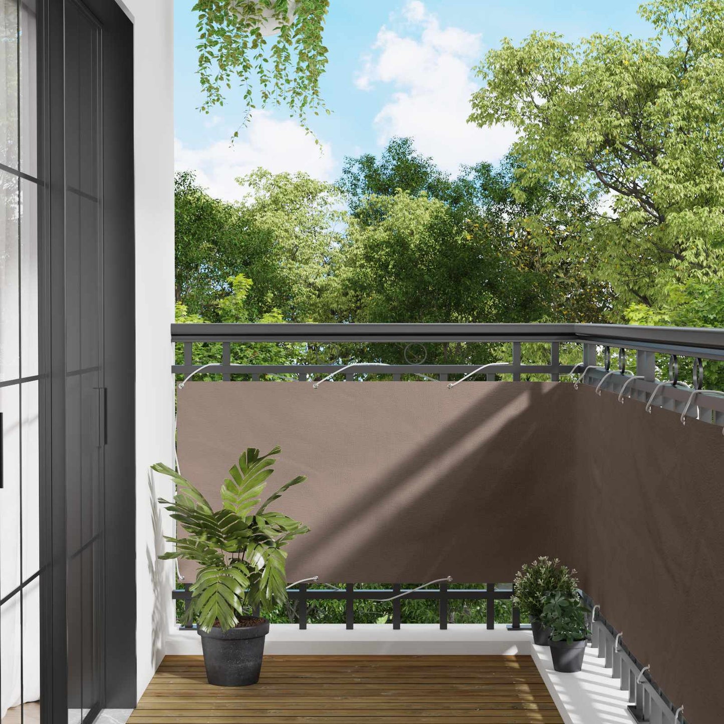 vidaXL Balcony Screen 75 x 200 cm PU coated oxford alu
