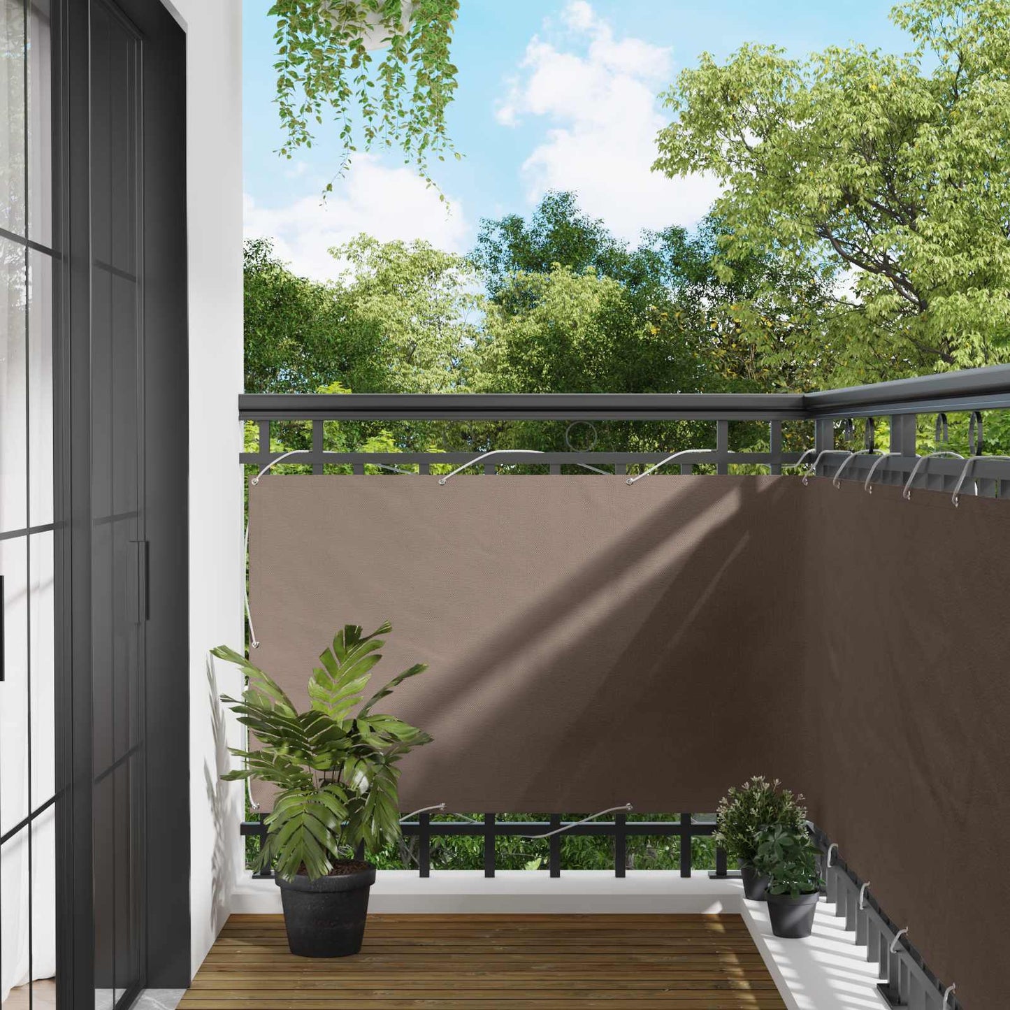 vidaXL Balcony Screen Taupe 100 x 500 cm Oxford Fabric