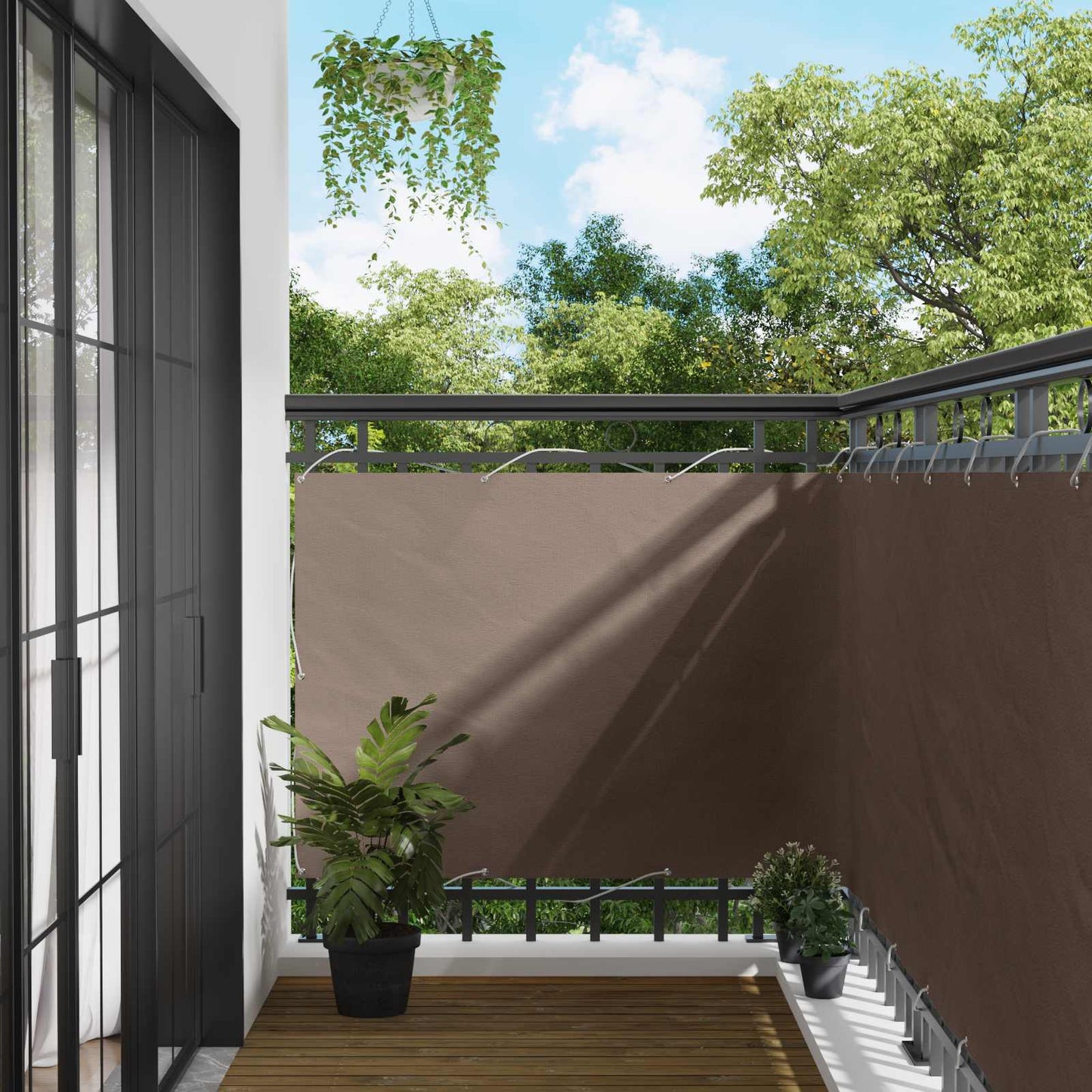 vidaXL Balcony Screen 120 x 200 cm PU coated oxford alu