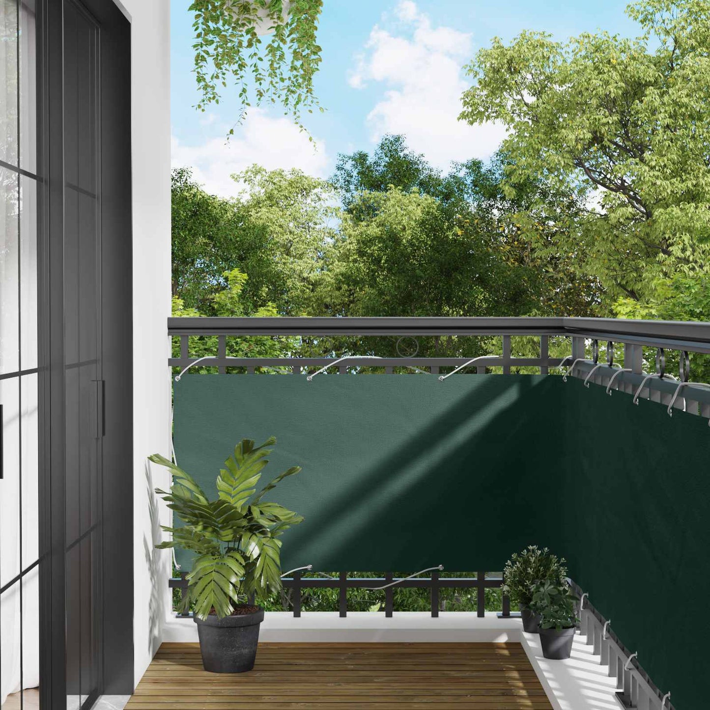 vidaXL Balcony Screen 75 x 200 cm PU coated oxford alu