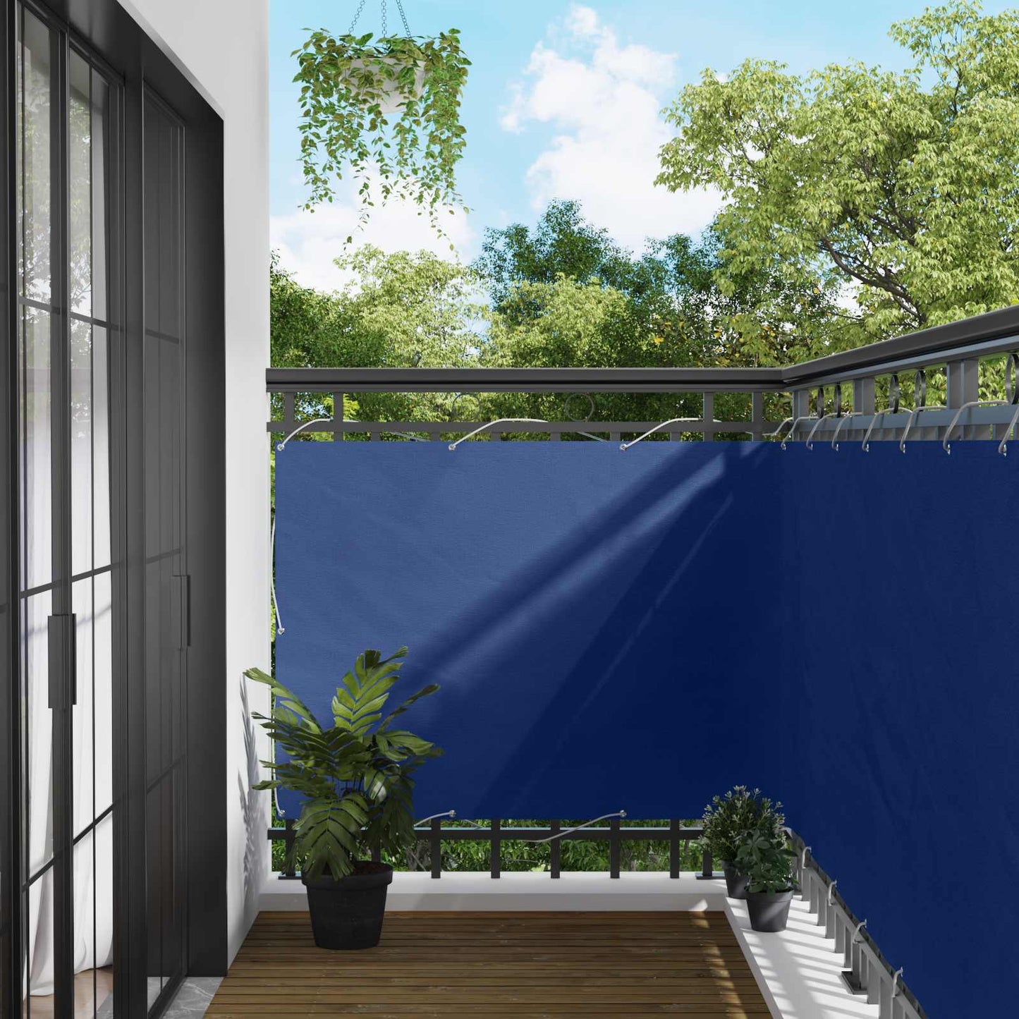 vidaXL Balcony Screen Blue 110 x 400 cm Oxford Fabric