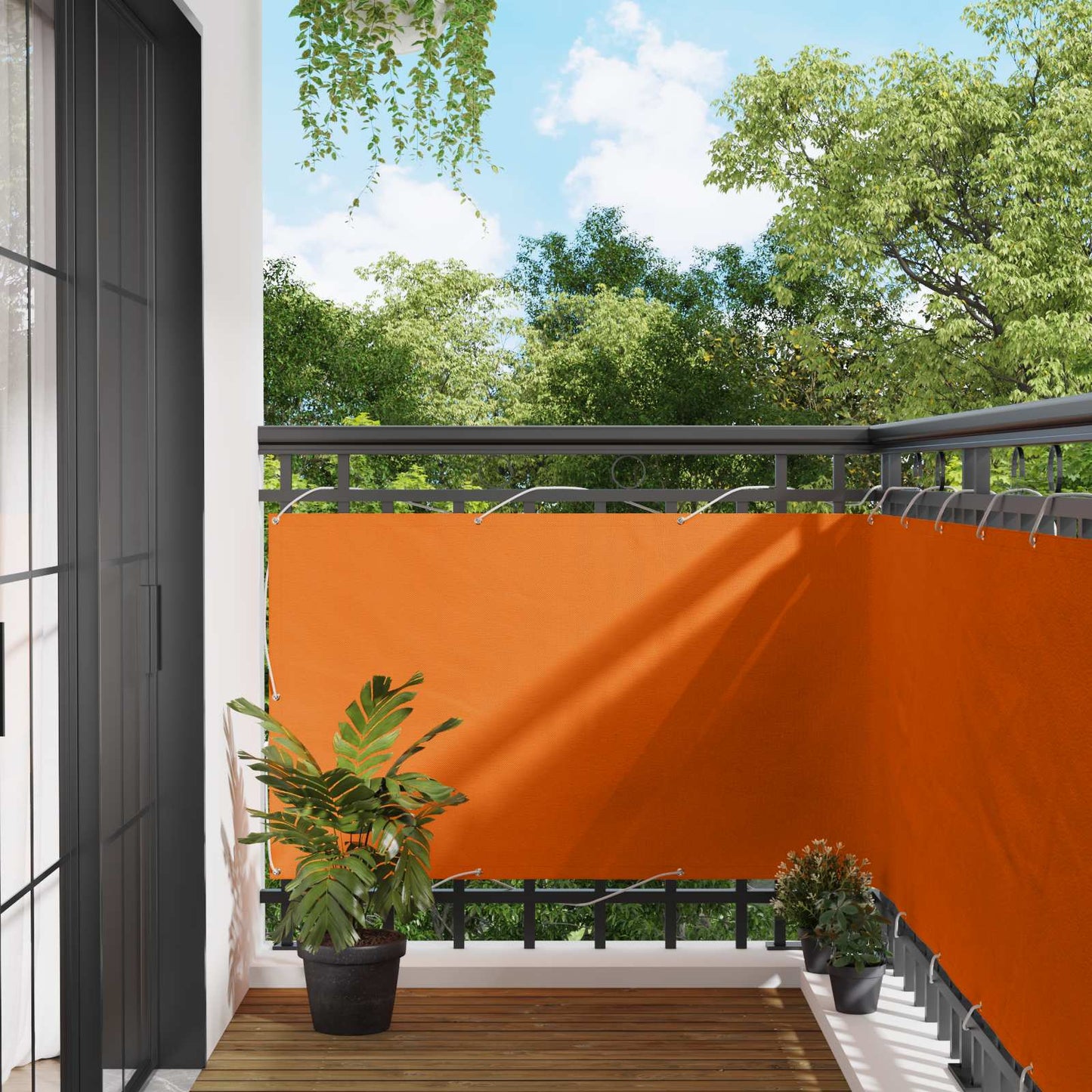 vidaXL Balcony Screen Orange 100 x 300 cm Oxford Fabric