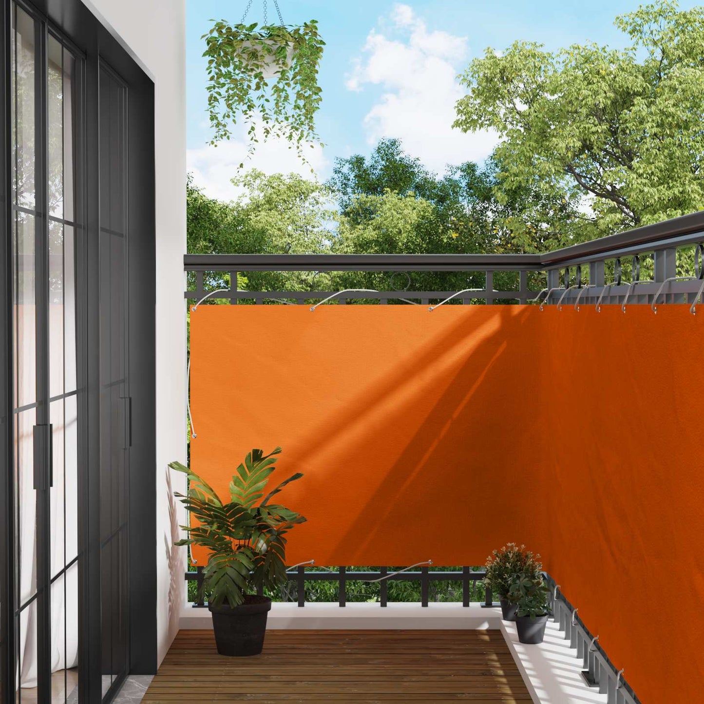 vidaXL Balcony Screen Orange 110 x 200 cm Oxford Fabric