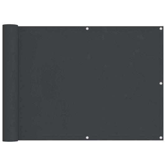 vidaXL Balcony Screen Black 75 x 200 cm PU coated oxford alu