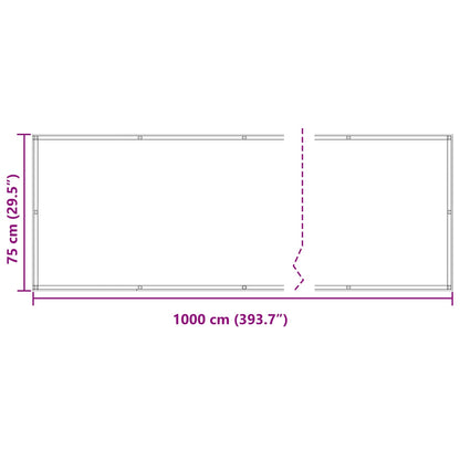 vidaXL Balcony Screen Burgundy 75 x 1000 cm PU coated oxford alu