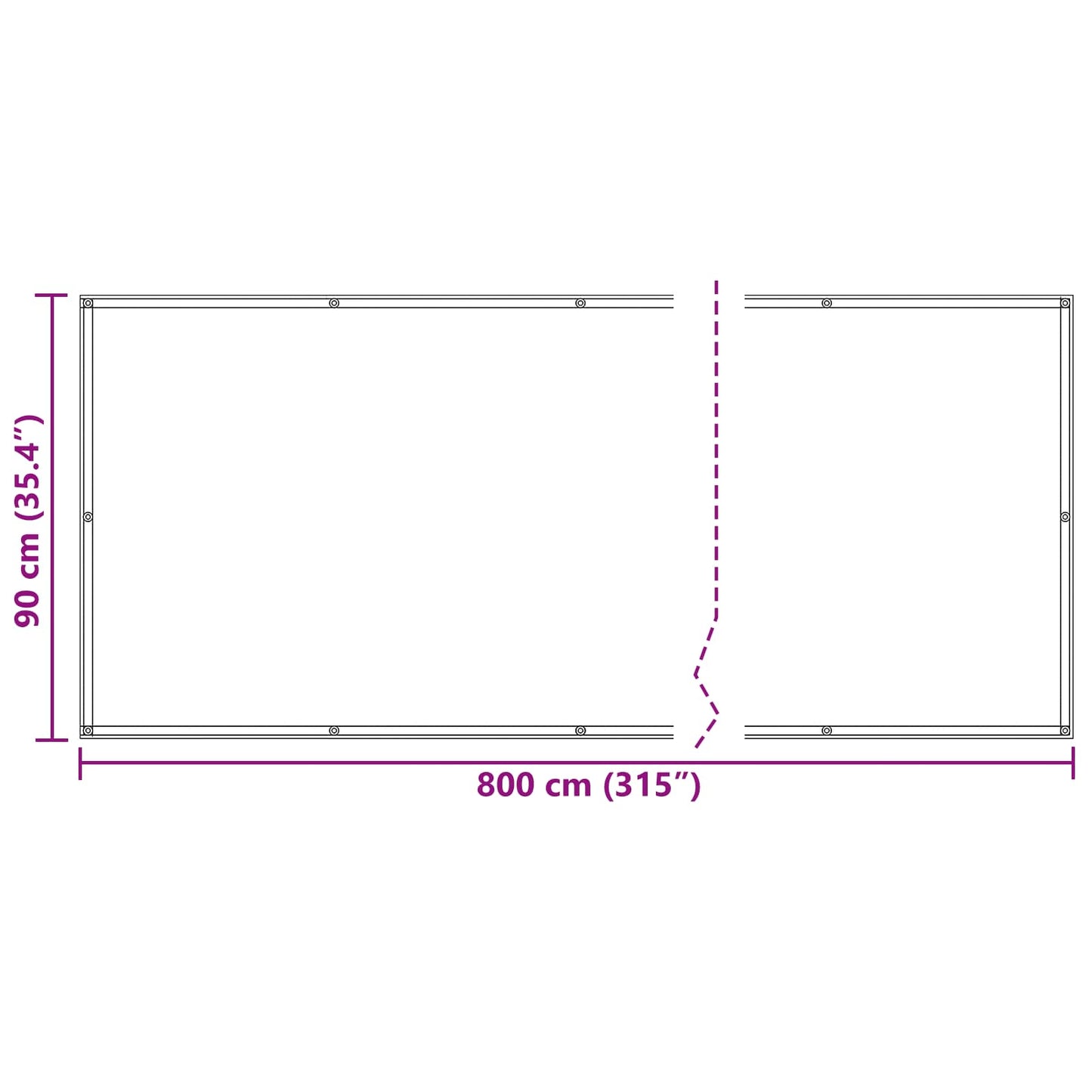 vidaXL Balcony Screen Burgundy 90 x 800 cm PU coated oxford alu