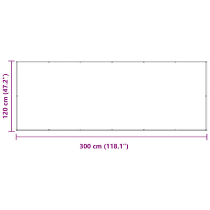 vidaXL Balcony Screen Burgundy 120 x 300 cm PU coated oxford alu