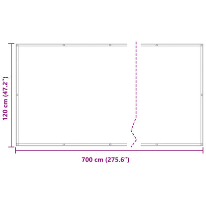 vidaXL Balcony Screen Burgundy 120 x 700 cm PU coated oxford alu