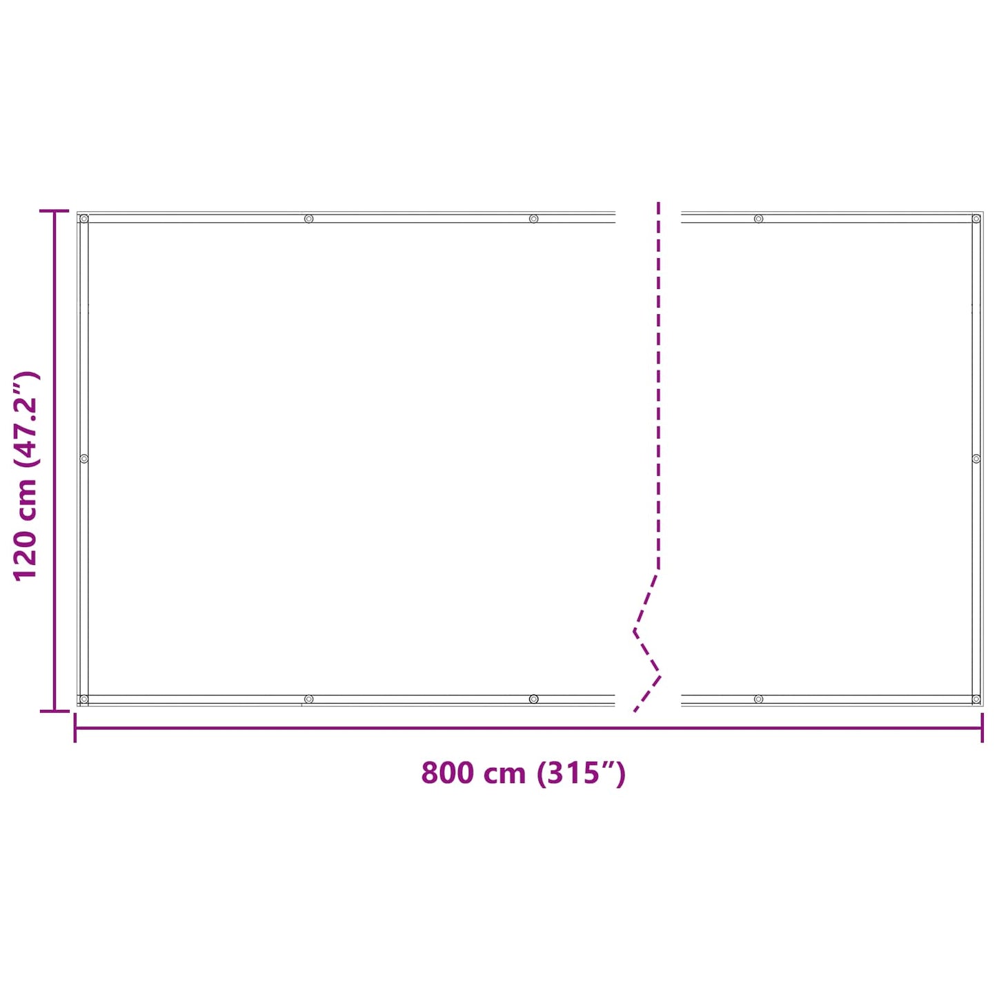 vidaXL Balcony Screen Burgundy 120 x 800 cm PU coated oxford alu