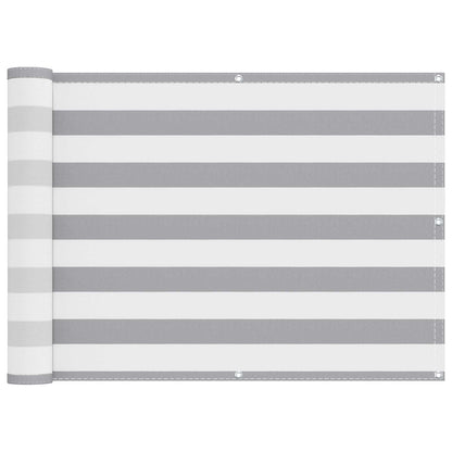vidaXL Balcony Screen Light Grey and White 75 x 400 cm
