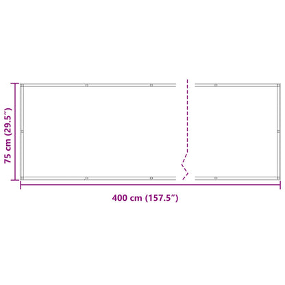 vidaXL Balcony Screen Light Grey and White 75 x 400 cm
