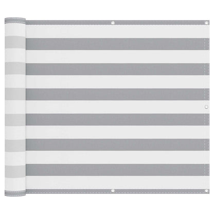 vidaXL Balcony Screen Light Grey and White 100 x 300 cm Oxford Fabric