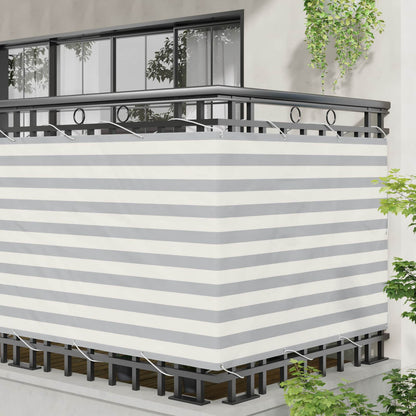 vidaXL Balcony Screen Light Grey and White 110 x 300 cm Oxford Fabric