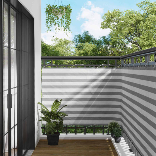 vidaXL Balcony Screen Light Grey and White 120 x 500 cm
