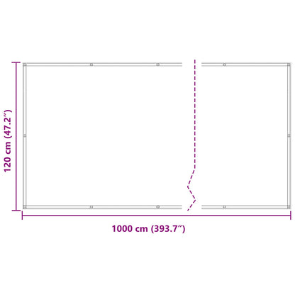 vidaXL Balcony Screen Light Grey and White 120 x 1000 cm