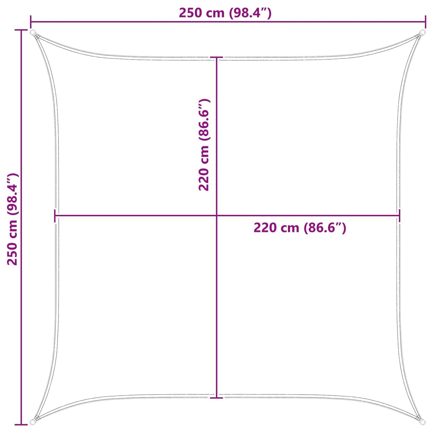 vidaXL Sun Shade Sail Orange and Brown 2.5 x 2.5 m
