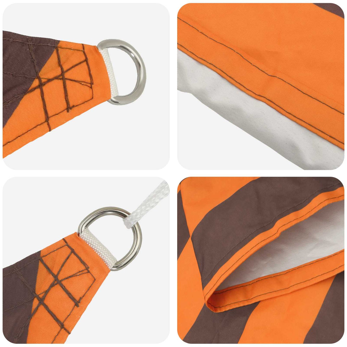 vidaXL Sun Shade Sail Orange and Brown 3.6 x 3.6 m