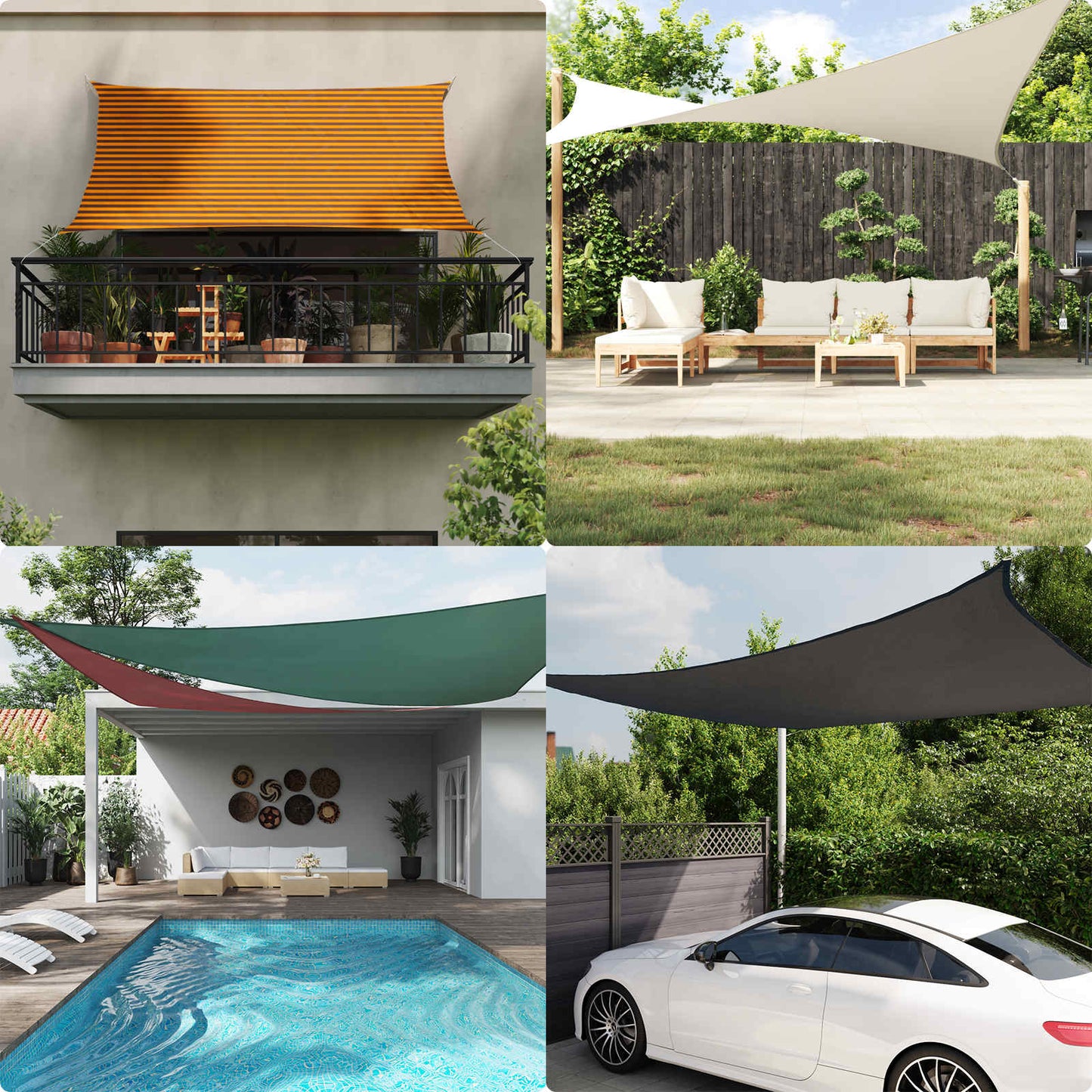vidaXL Sun Shade Sail Orange and Brown 4 x 4 m 100% Polyester Oxford