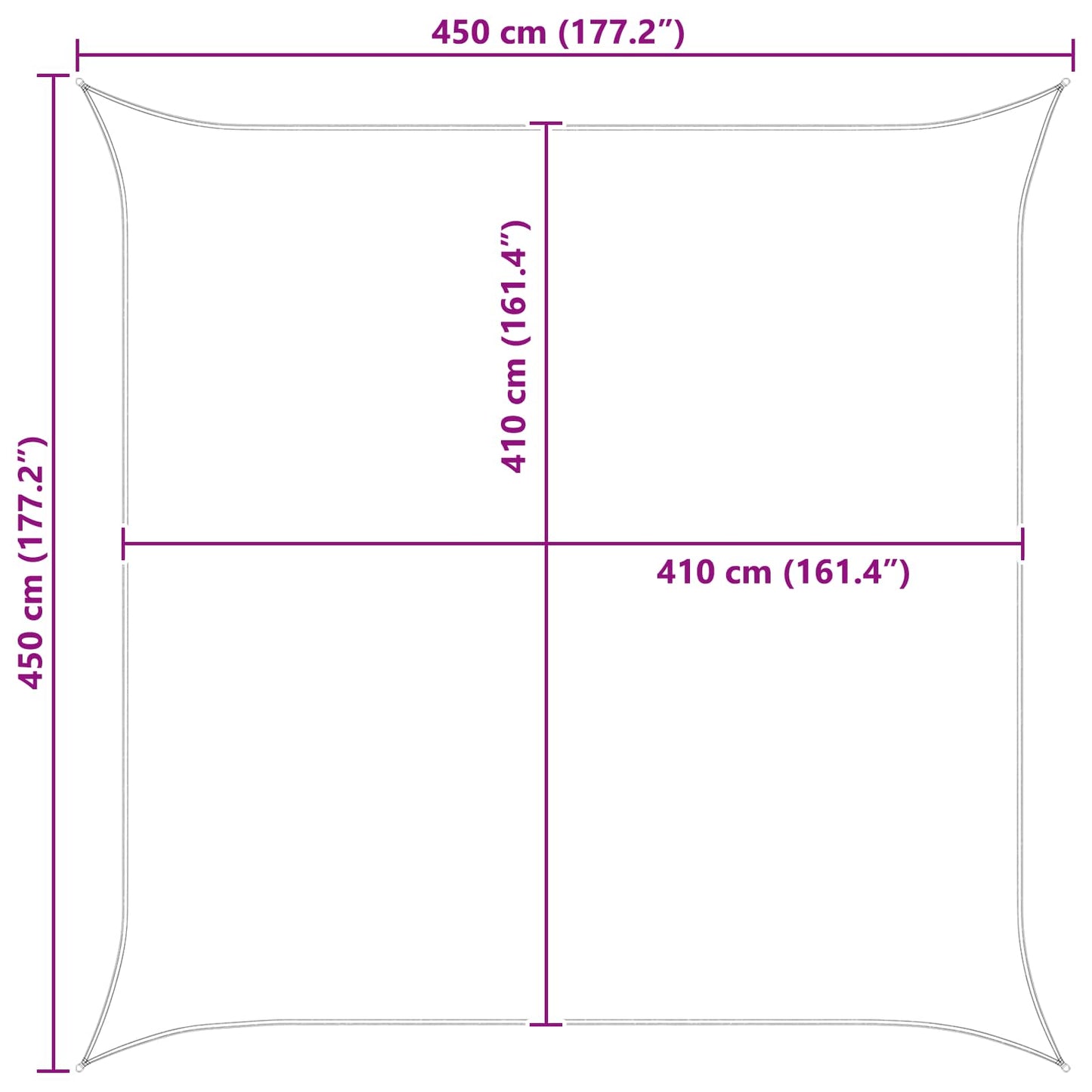 vidaXL Sun Shade Sail Orange and Brown 4.5 x 4.5 m