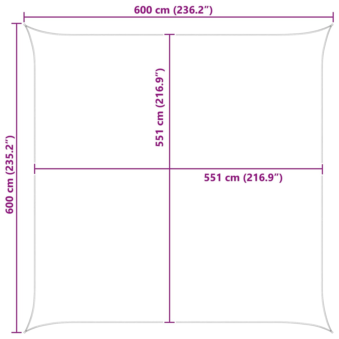 vidaXL Sun Shade Sail Orange and Brown 6 x 6 m 100% Polyester Oxford