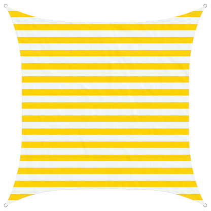 vidaXL Sun Shade Sail Yellow and White 2 x 2 m 100% Polyester Oxford