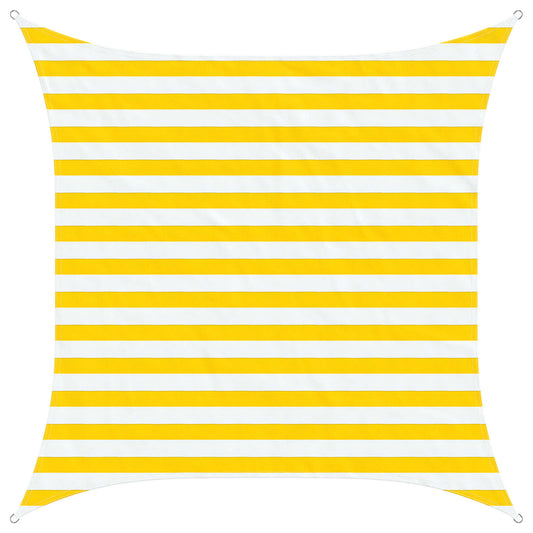 vidaXL Sun Shade Sail Yellow and White 2 x 2 m 100% Polyester Oxford