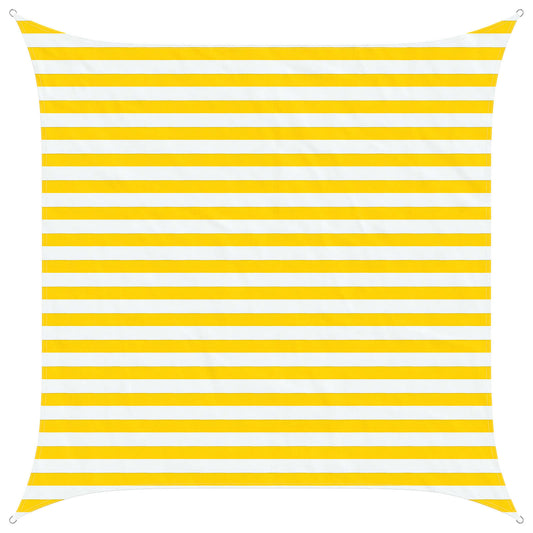 vidaXL Sun Shade Sail Yellow and White 2.5 x 2.5 m