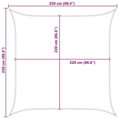 vidaXL Sun Shade Sail Yellow and White 2.5 x 2.5 m