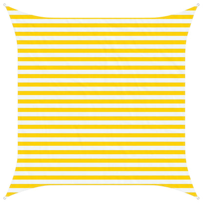 vidaXL Sun Shade Sail Yellow and White 3 x 3 m 100% Polyester Oxford