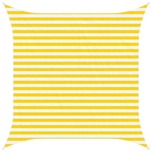 vidaXL Sun Shade Sail Yellow and White 3 x 3 m 100% Polyester Oxford