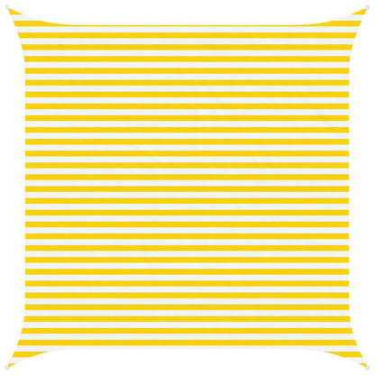 vidaXL Sun Shade Sail Yellow and White 4 x 4 m 100% Polyester Oxford