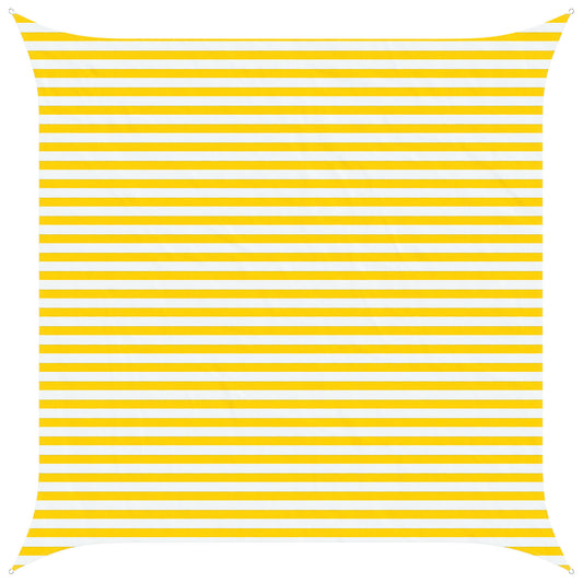 vidaXL Sun Shade Sail Yellow and White 4 x 4 m 100% Polyester Oxford