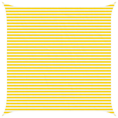 vidaXL Sun Shade Sail Yellow and White 5 x 5 m 100% Polyester Oxford