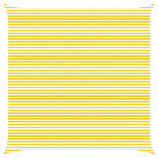 vidaXL Sun Shade Sail Yellow and White 7 x 7 m 100% Polyester Oxford