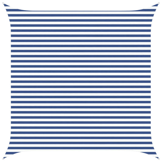 vidaXL Sun Shade Sail Blue and White 4 x 4 m 100% Polyester Oxford