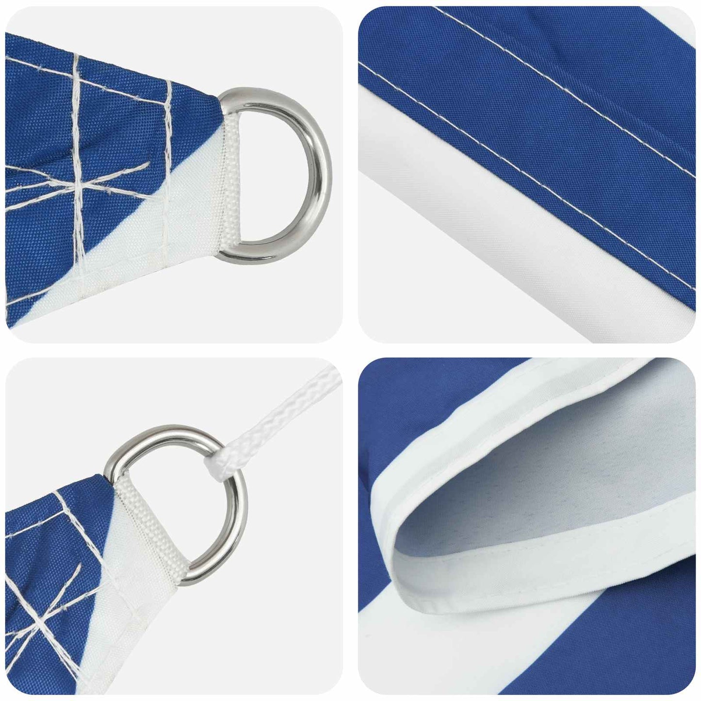vidaXL Sun Shade Sail Blue and White 5 x 5 m 100% Polyester Oxford