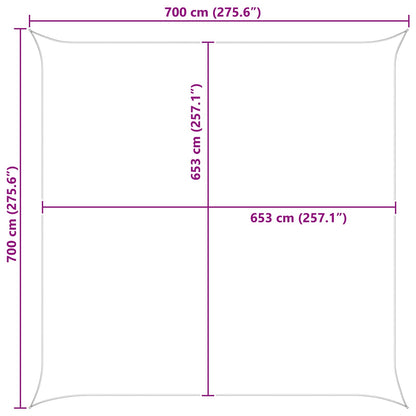 vidaXL Sun Shade Sail Light Grey and White 7 x 7 m