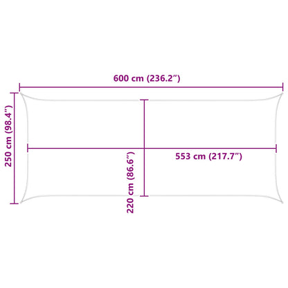 vidaXL Sun Shade Sail Light Grey 6 x 2.5 m 100% Polyester Oxford