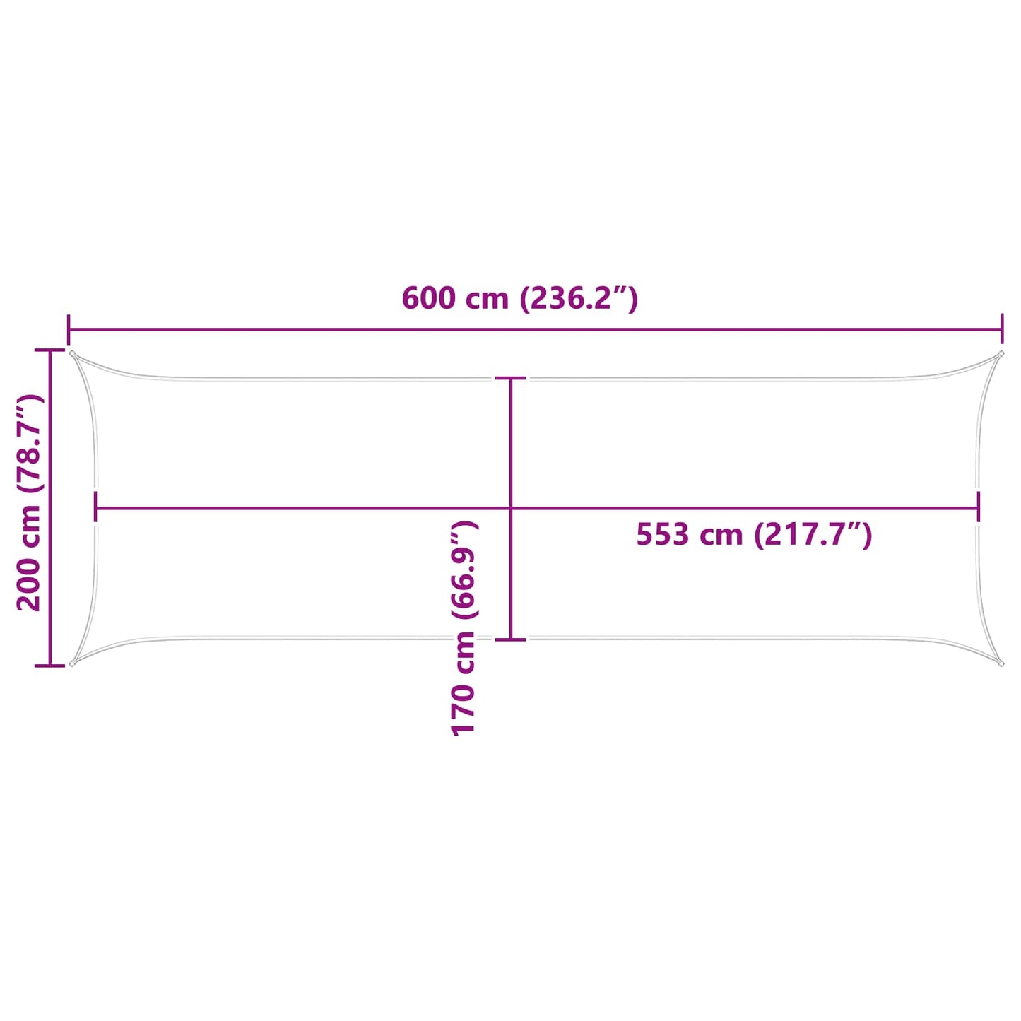 vidaXL Sun Shade Sail Sand 6 x 2 m 100% Polyester Oxford