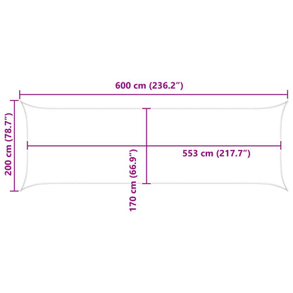 vidaXL Sun Shade Sail Sand 6 x 2 m 100% Polyester Oxford