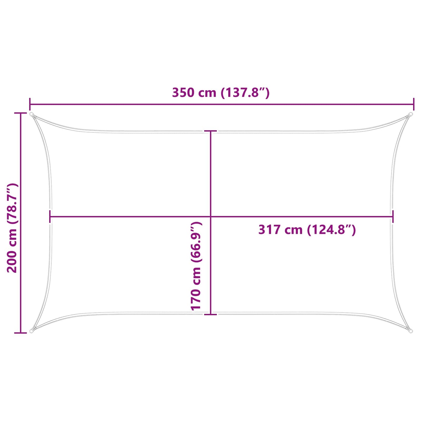 vidaXL Sun Shade Sail Orange and Brown 3.5 x 2 m 100% Polyester Oxford
